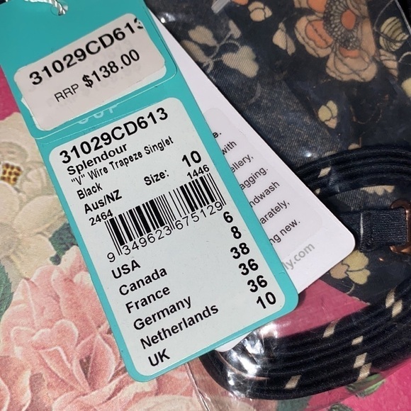 Seafolly‎ halter tankini NEW floral cut out back size 6 US - Picture 6 of 7